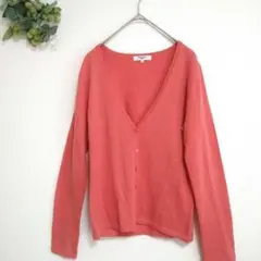 ナチュラルビューティーベーシック　カーディガン【М】毛100％　ピンク