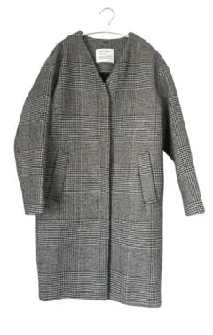 【BAYFLOW ベイフロー】 グレン チェック コート S フード取り外し可