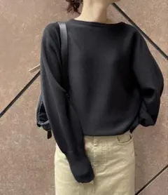 Spick&Span ドルマンフェミニンニットプルオーバー ブラック