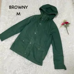 ブラウニー【M】ミリタリージャケット　ジャンパー　フード付き　スナップボタン