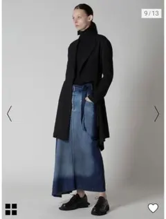 Y’s ワイズ ヨウジヤマモト　ウール ロングスカート マキシ丈　切りっぱなし ヨウジヤマモト ファムYohji Yamamoto FEMME ウール切替デザインニット