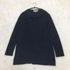 INDIVI カーディガン　着流し　ショールカーディガン　ゆったり　ネイビー