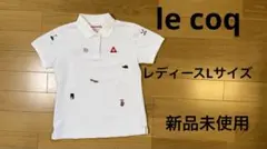 le coqル・コック 刺繍入りホワイトポロシャツ レディース ゴルフウェア