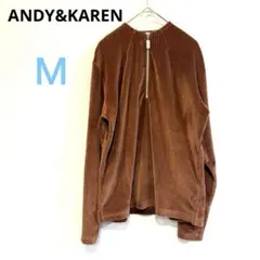 【新品タグ付】ANDY & KAREN ベロア ジップジャケット ブラウン M