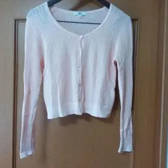 UNIQLO リブ編みカーディガン M ピンク 美品