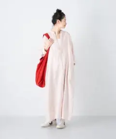 かぐれ リネンAラインワンピース ネイビー - メルカリ
