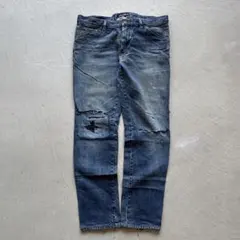 [レア] 00s Dolce & Gabbana y2k ダメージデニムジーンズ D&G ドルチェ&ガッバーナ メタルプレート ダメージ デニム y2k 00s