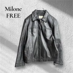 【Milone】【F】羊革　ラムレザー　リアルレザー　ファスナー　ブラック　本革