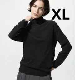 UNIQLO HEATTECH タートルネック Tシャツ XL 09 BLACK