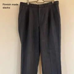 【レア】フィンランド製 スラックス 2タック ウール ストライプ OPTI 古着