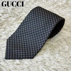 美品 GUCCI グッチ ネクタイ マイクロGG 総柄 ブラック ハイブランド