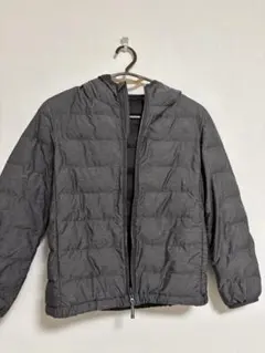 UNIQLO キッズ　グレー フード付き ダウンコート 140