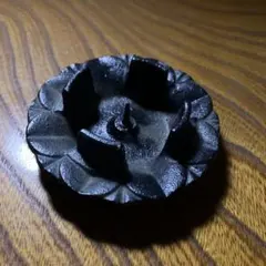 E-4 【南部鉄器】蓮の花燭台 ろうそく立て 鉄製 花モチーフ アンティーク釜定