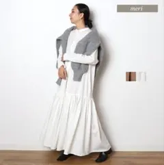 新品未使用　meri　ヘンリーネックギャザーワンピース