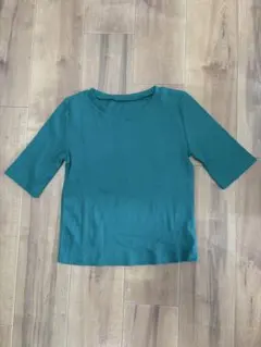グリーン 五分袖 Tシャツ S