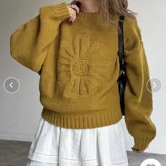 CPCM 同色花柄ジャガードニット