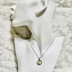 ネックレス シルバー サークルデザイン パール風 揺れるデザイン シンプル