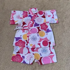 カラフル花柄甚平 80cm