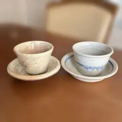 陶器 湯飲み 受け皿付き２点セット