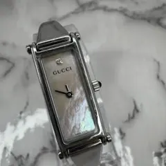 美品 GUCCI グッチ 1500L ブルーシェル 1Pダイヤ 新品電池 - メルカリ