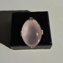 超特大☆ローズクォーツ☆Silverリング☆11号強