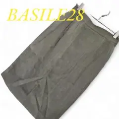 BASILE28 バジーレベントット Ｍサイズ ひざ丈タイトスカート カーキのサムネイル