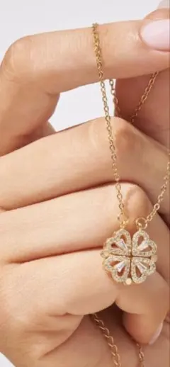 終末セール【極美品】クローバー ハート 2WAY モチーフ ネックレス