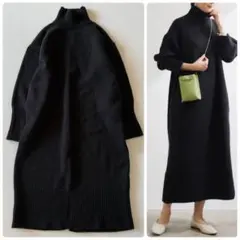 アダムエロペ　近年モデル　ハイネックニットワンピース　アルパカ混　バックスリット