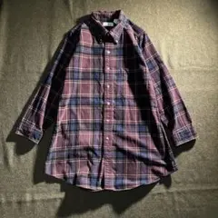 80s LLBean チェック柄 コットン 長袖シャツ XL