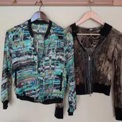 GLAD NEWS 長袖 シースルー ブルゾン ヒョウ柄 カーディガンのサムネイル