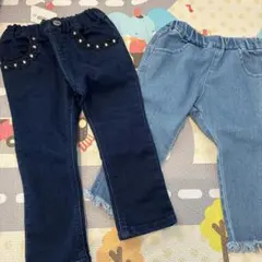 ボトムス 90サイズ ネイビー デニム　２点セット