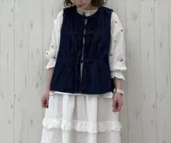 サマンサモスモス デニム キャンバスリボンベスト