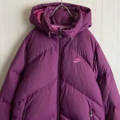 ナイキ ワンポイント 刺繍ロゴ ダウンジャケット パープルXL