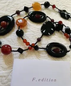 ネックレス　ロング　天然石　オニキス　F edition