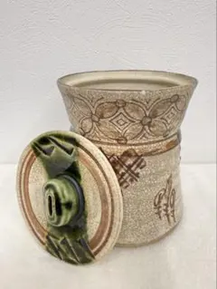 織部焼 茶道具 蓋物 緑釉 鉄絵 貫入 古美術