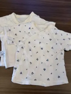 ベビーシャツ 花柄 ラップスタイル 2枚セット　水通しのみ