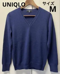 UNIQLO ユニクロ　カシミヤ　セーター　VネックM 紺　ネイビー