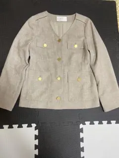 VICKY ノーカラージャケット ベージュ