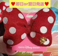 ディズニー　ヘアゴム　ヘアポニー　ミニー　赤 大きいサイズ　スクバ　新品