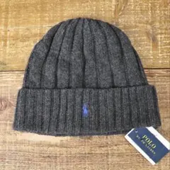 POLO ラルフローレン ウールニットキャップ チャコール