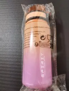 新品 タイムマーカー付きウォーターボトル　500ml　オレンジピンクのサムネイル
