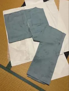 着物　色無地　古典柄　桜　ミントグリーン　正絹　袷　作家物