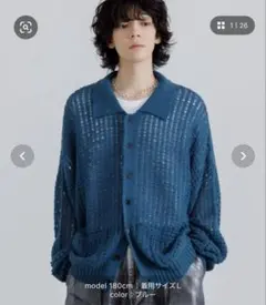 SINSS メッシュニットポロカーディガン M チャコール - メルカリ