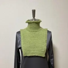 ♡【ネックウォーマー】タートルネック風　黄緑色