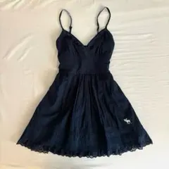 ネイビー キャミワンピース レース ガーリー レイヤード 春夏 森ガール