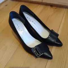 美品一回着用のみ MELMO ブラックパンプス サイズ22.5cm