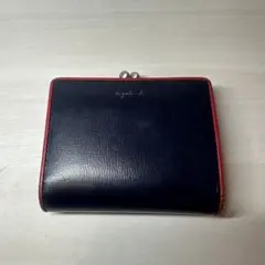 極美品✨Kitamura キタムラ 二つ折り財布 レザー ネイビー×レッド 希少