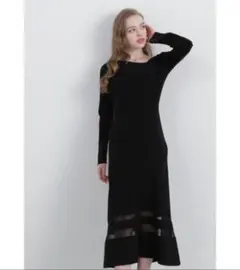 ピンキー&ダイアン　ニットワンピース 長袖 レース袖口