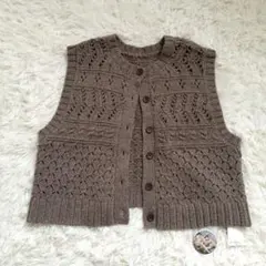 ✨新品✨SM2【Fluffy Wool Blend】前後着柄編みベスト 完売モカ