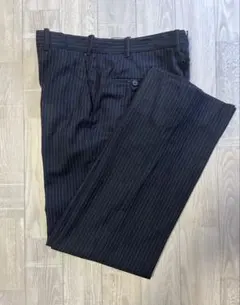 ピンストライプ スラックス トラウザーズ ゆったりストレート